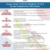 Памятка для дистанционного обучения
